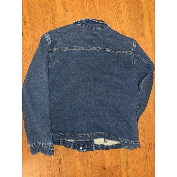 COLDWATER CREEK Jean Jacket Women’s Petite PM Blue Stretch Denim Boho EUC - Picture 4 of 4